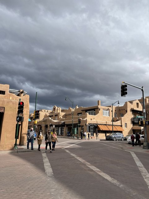 Bustling Intersection in Santa Fe