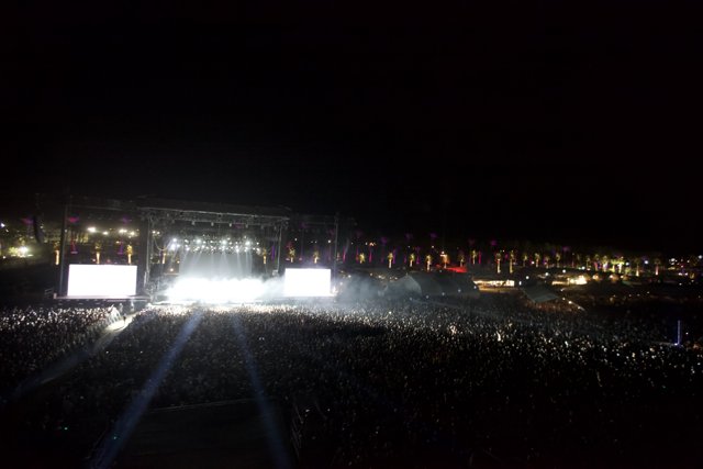Illuminated Concert Crowd