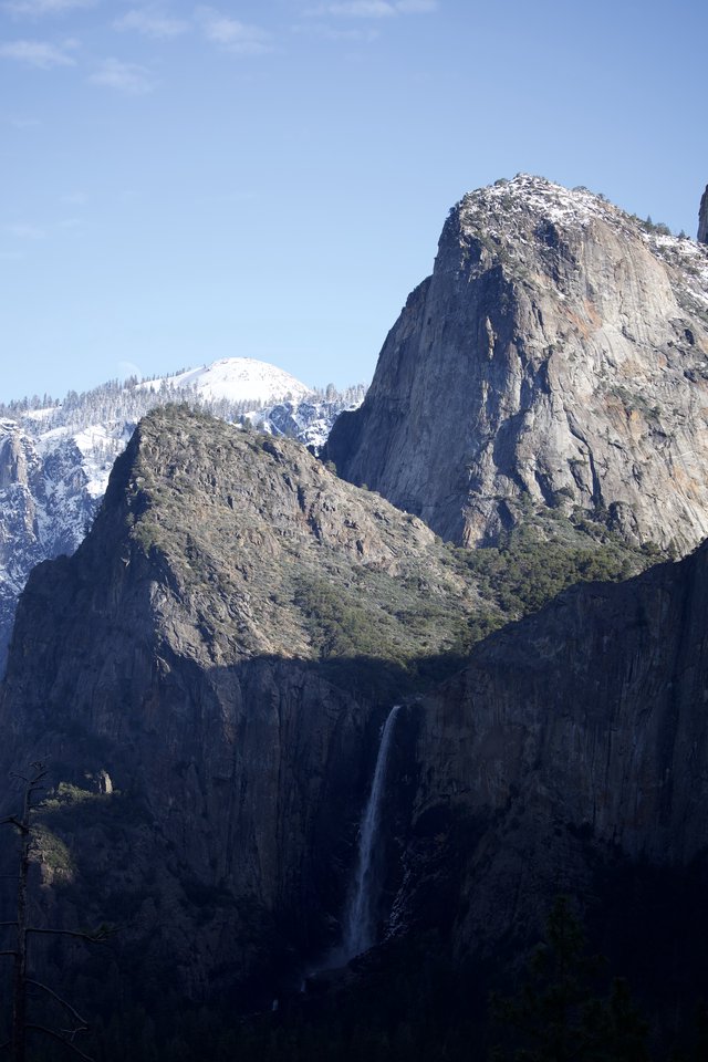 Cathedral Rocks and Bridalveil Fall in Winter