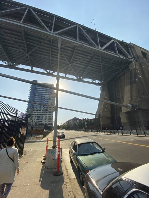 Urban Scene: Car beneath Bridge