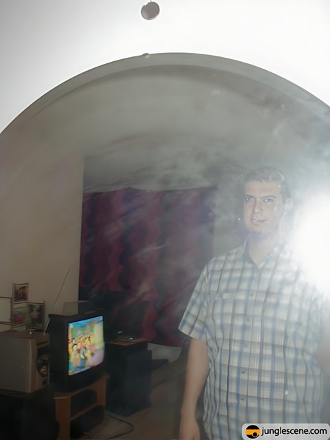 Reflection of a Man in an Urban Room