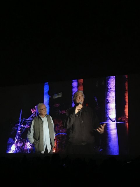 Two Men Perform on Stage at Hollywood Forever