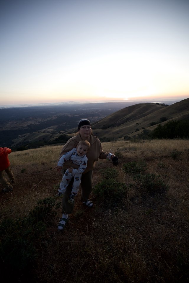 Mother and Toddler at Dusk on Mount Diablo