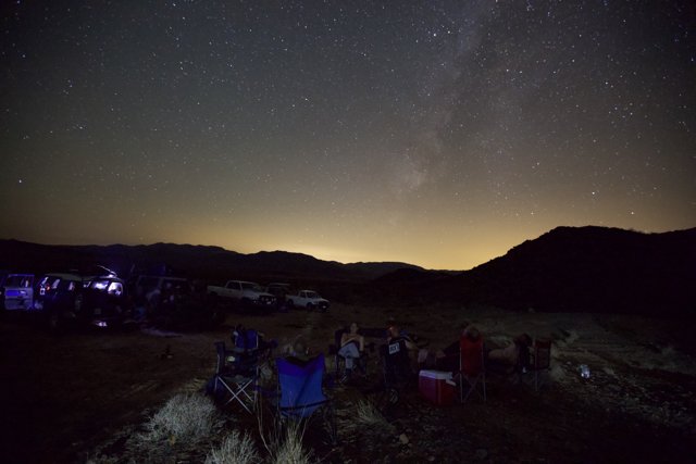 Nighttime Gathering around the Campfire