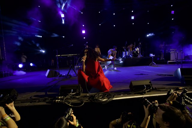 Solange Rocks the Concert Stage in Red