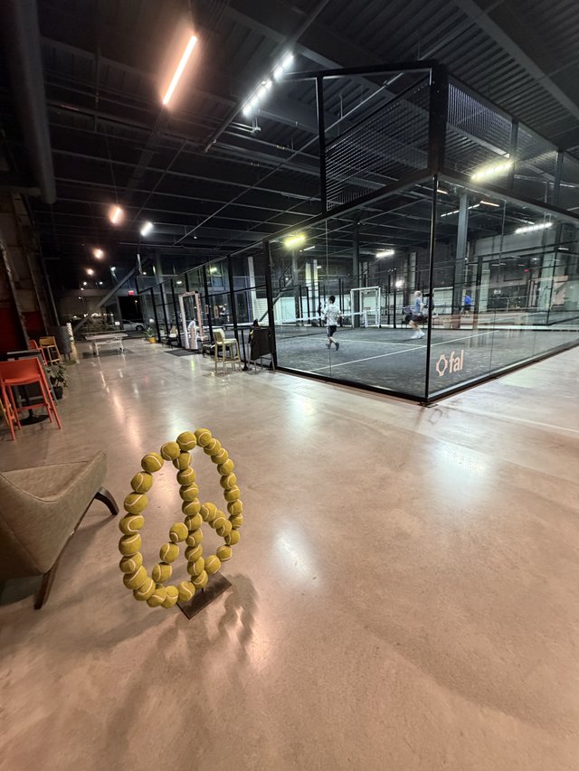 Modern Indoor Padel Tennis Court at Night