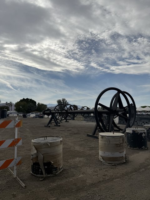 Industrial Serenity Under Clouded Skies