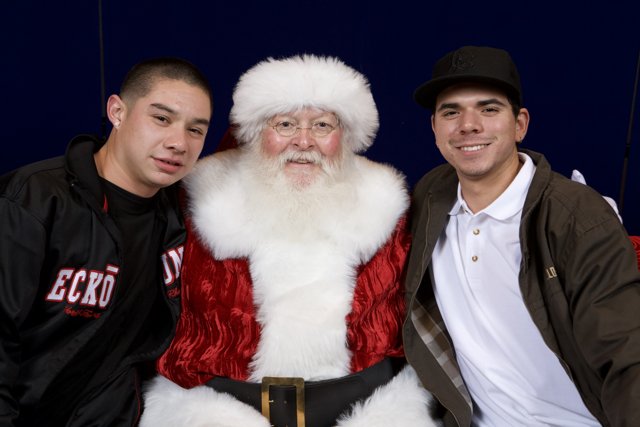 Festive Santa with Two Males