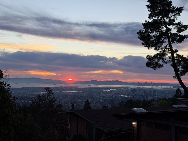 Sunset Over San Francisco Bay from Oakland Hills