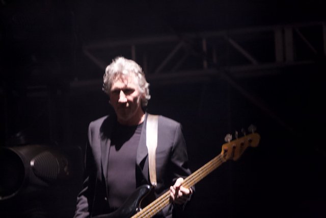 Roger Waters Rocks the Stage with his Bass Guitar at Coachella 2008