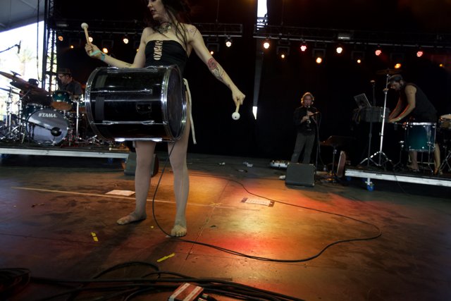 Black Dress Drummer Rocks Coachella Stage