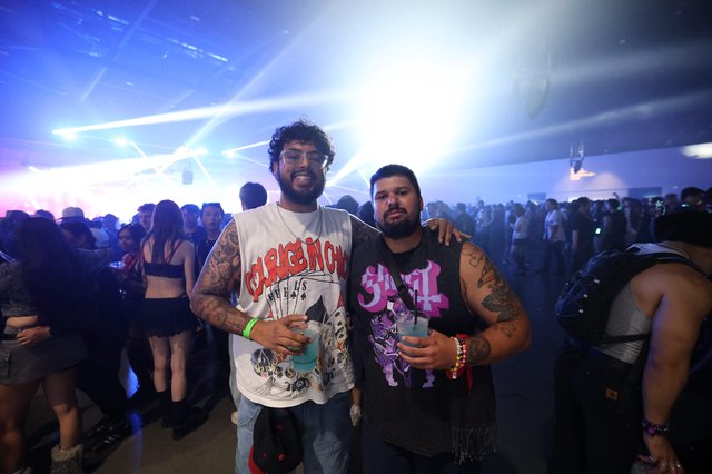Friends Pose at Wobbleland EDM Festival 2026