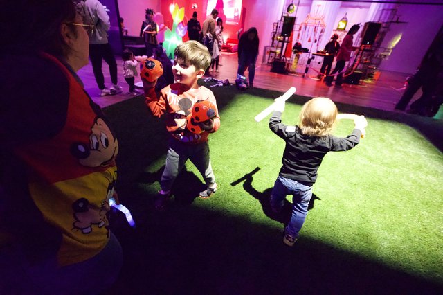 Children Playing at Baby Rave at Asian Art Museum
