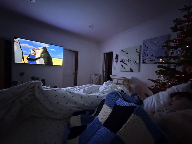 Cozy Movie Night Watching Penguins of Madagascar