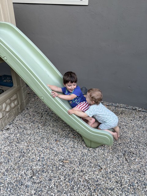Joyful Moments on the Slide