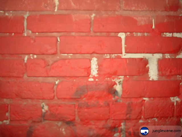 Red Brick Wall with White Paint