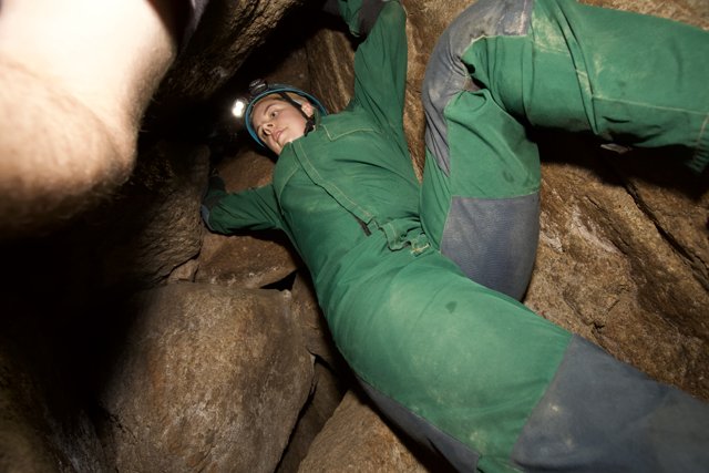 Cave Exploration with Safety Gear
