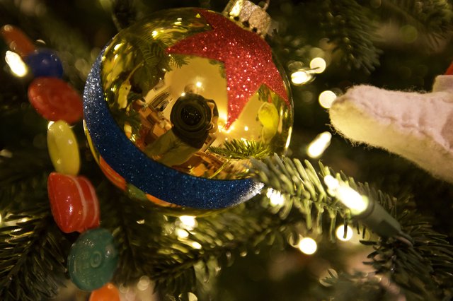 Reflective Christmas Ornament Capturing Holiday Magic