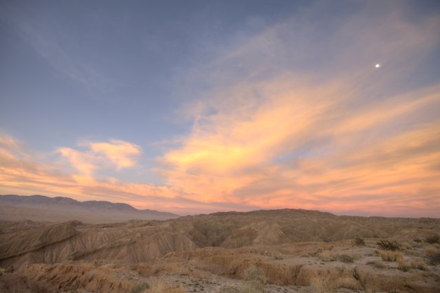 Moonlit Desert Sunset