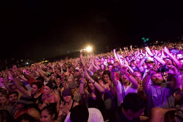Coachella Night Sky Concert Crowd