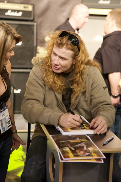 Dave Mustaine Signing Autographs for Fans at NAMM
