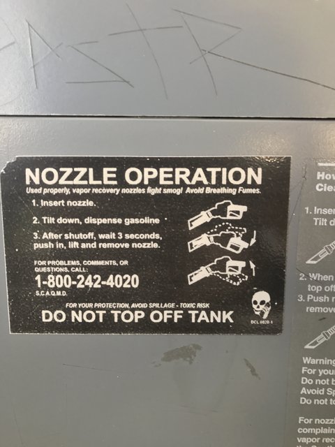 Nozzle Operation Sign