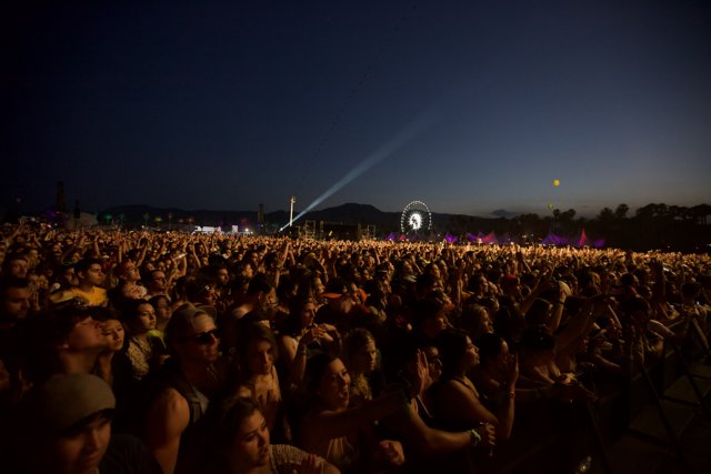 Nighttime Concert Crowd at Coachella