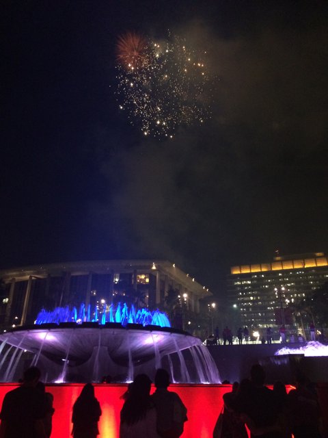 Dancing Fireworks above the Majestic Fountain