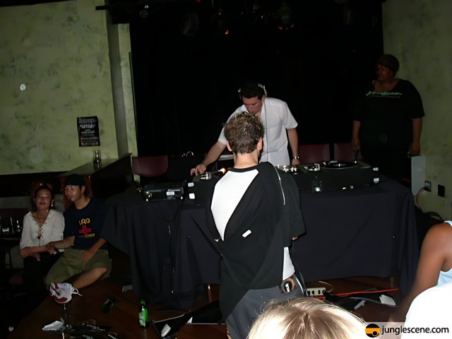 DJ Entertaining a Crowd at Substance 7