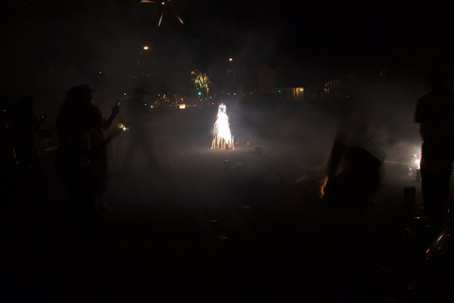 Celebrating Independence Day around a Bonfire