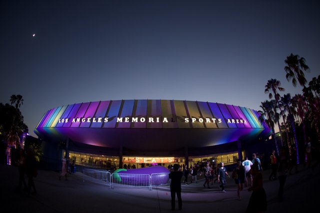 Nighttime Entrance to the Universal Memorial Sports Arena