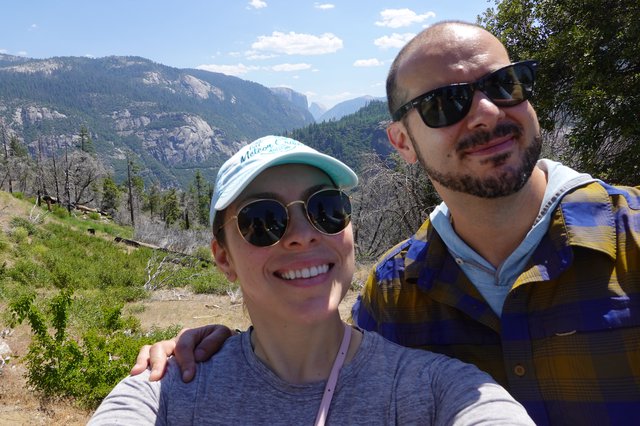 Couple's Mountain Adventure Selfie in Wilderness