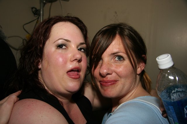 Two Friends Celebrating New Year's Eve 2005
