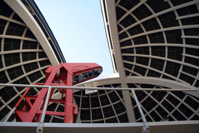 Red Ladder on Circular Building