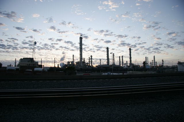 Sunset over the Oil Refinery