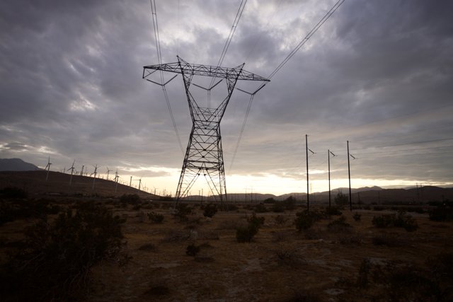 Electric Transmission Tower in the Desert