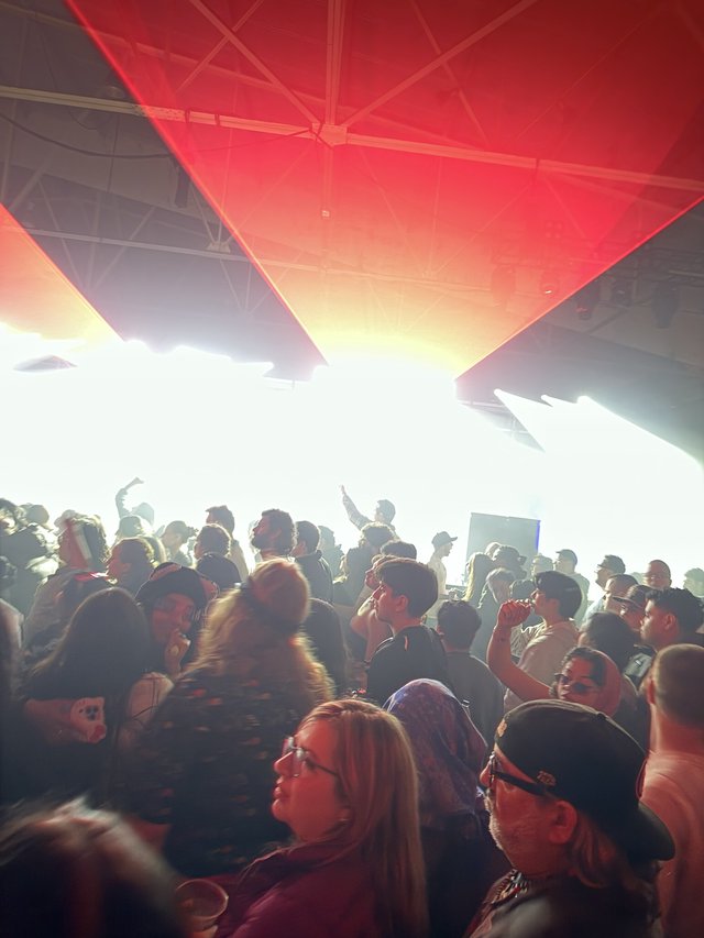 Red Laser Light Show at Electronic Music Concert