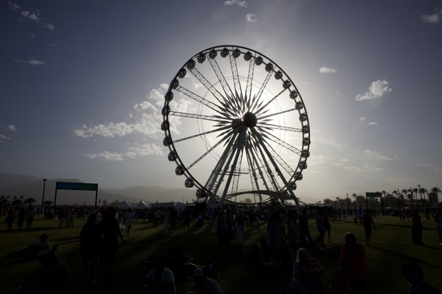 Evening Radiance at Coachella 2024: The Iconic Ferris Wheel