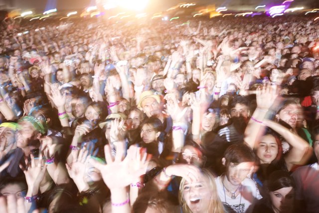 Hands Up in the Crowd at Cochella