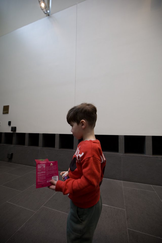 Young Visitor Reading Museum Guide at Asian Art Museum