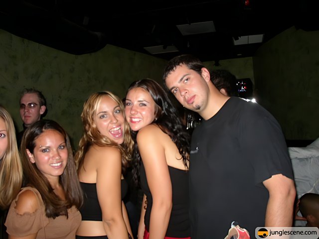 Group Photo at Nightclub Party