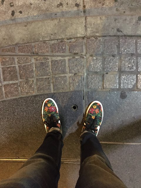 Colorful Sneakers on the Sidewalk