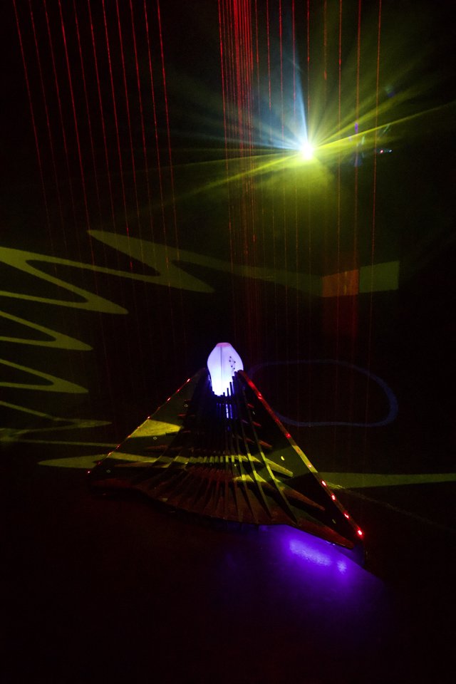 Illuminated Art Installation with Laser Light Display