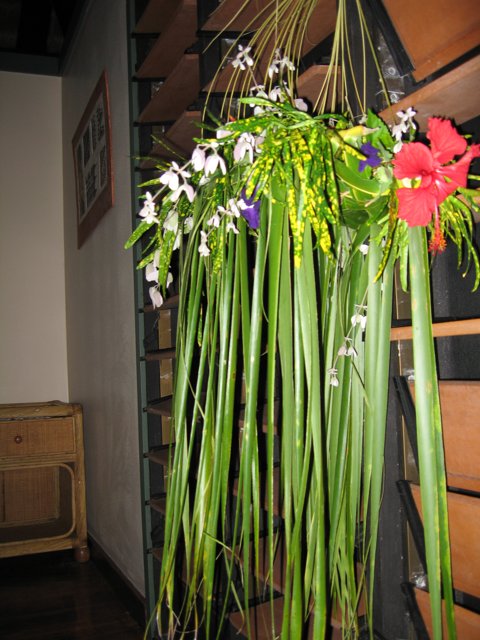 Serene Ikebana Hanging Basket