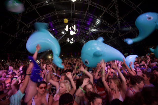 Partygoers at Coachella with Balloons