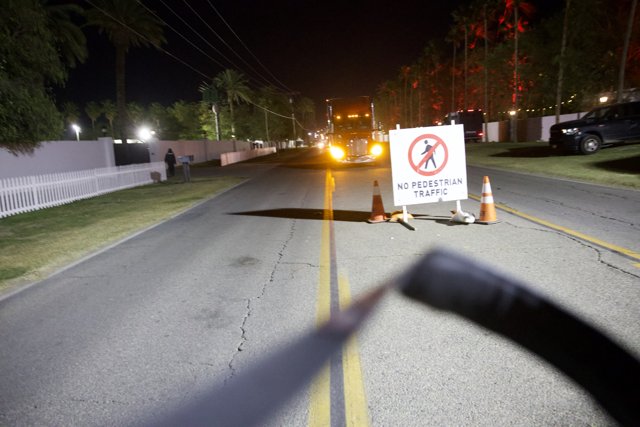 No Pedestrian Traffic: Night Scene at Coachella 2024