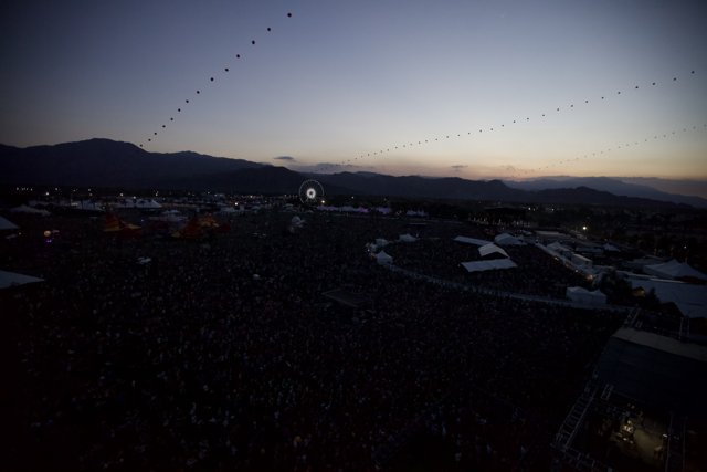 Coachella Crowd with Mountain Backdrop