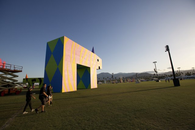 Colorful Sculpture on a Field at Coachella