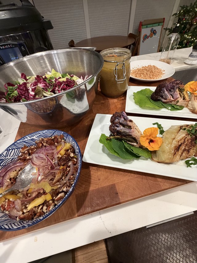 Home-Cooked Feast with Whole Fish and Fresh Salad