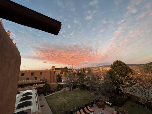 Admiring the Sunset from Adobe Balcony in Santa Fe